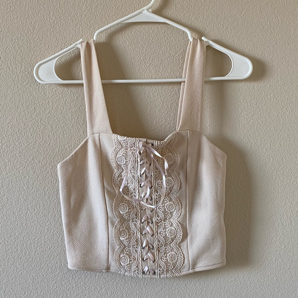Beautiful Cream Detailed Top
